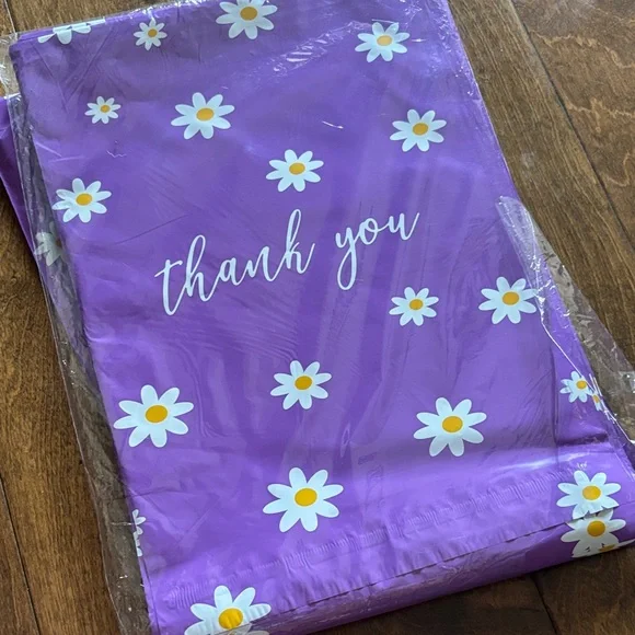 15 Purple 10x13 Thank You Floral Packaging - Picture 1 of 2